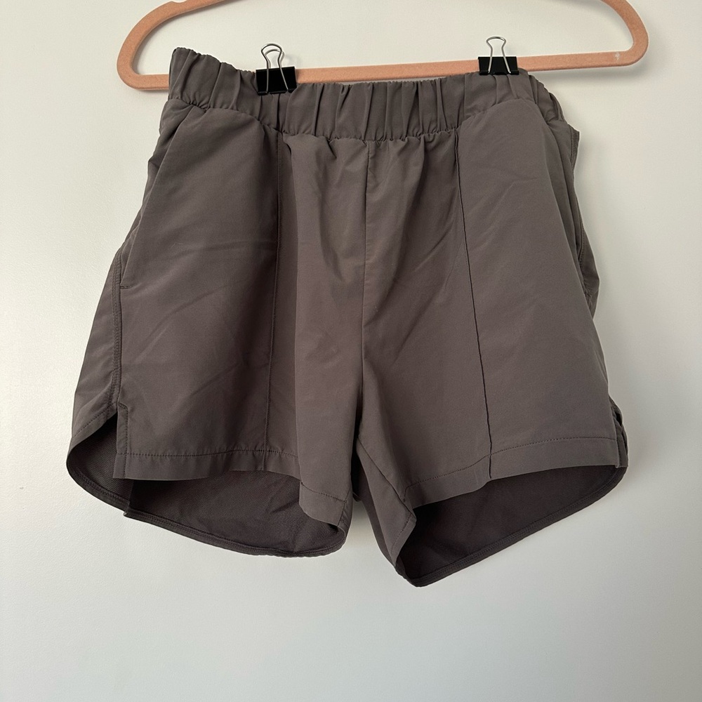 Zella Taupe Elastic Waist Shorts